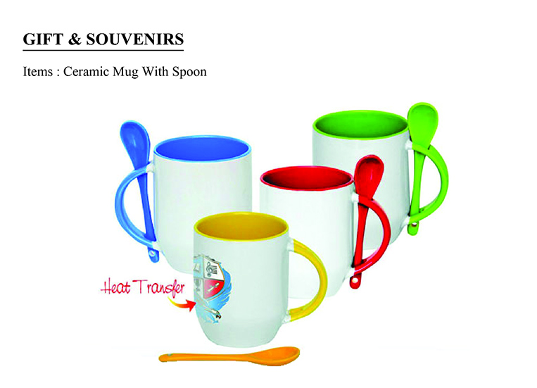 JB Silkscreen Printing Ceramic Mug With Spoon